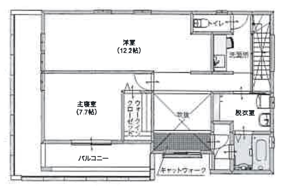 「ビルトインガレージ2台付きガレージハウス」の間取り|山形の注文住宅実例|ミナガワ建設