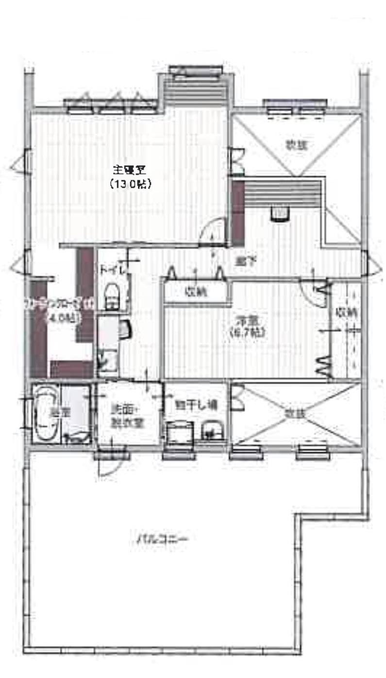 「ビルトインガレージ2台付きガレージハウス」の間取り|山形の注文住宅実例|ミナガワ建設