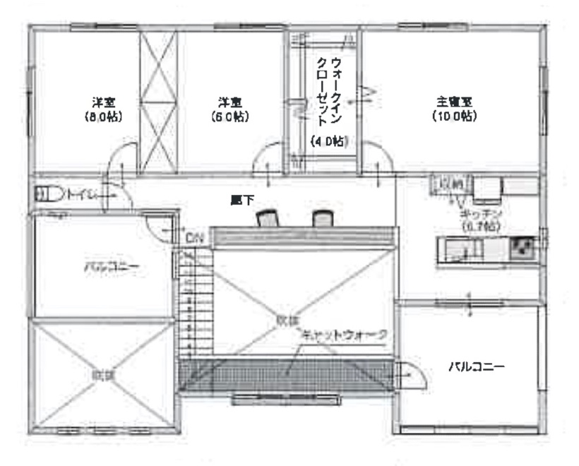 かっこいい50坪の2階建て間取り｜山形の注文住宅実例｜ミナガワ建設