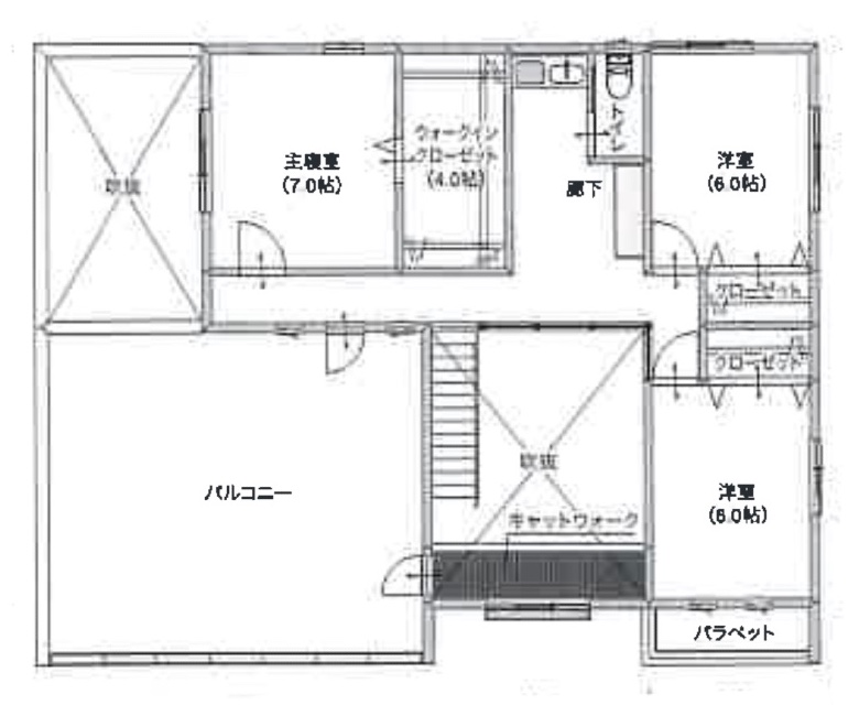 かっこいい50坪の2階建て間取り｜山形の注文住宅実例｜ミナガワ建設