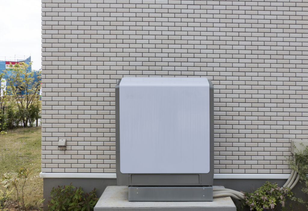 外壁に設置された家庭用蓄電池